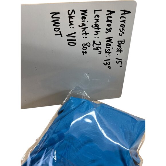 TOPSHOP Cowl Neck Bell Sleeve Tunic With Leaf Pattern Turquoise Size 2 NWOT - Picture 9 of 9